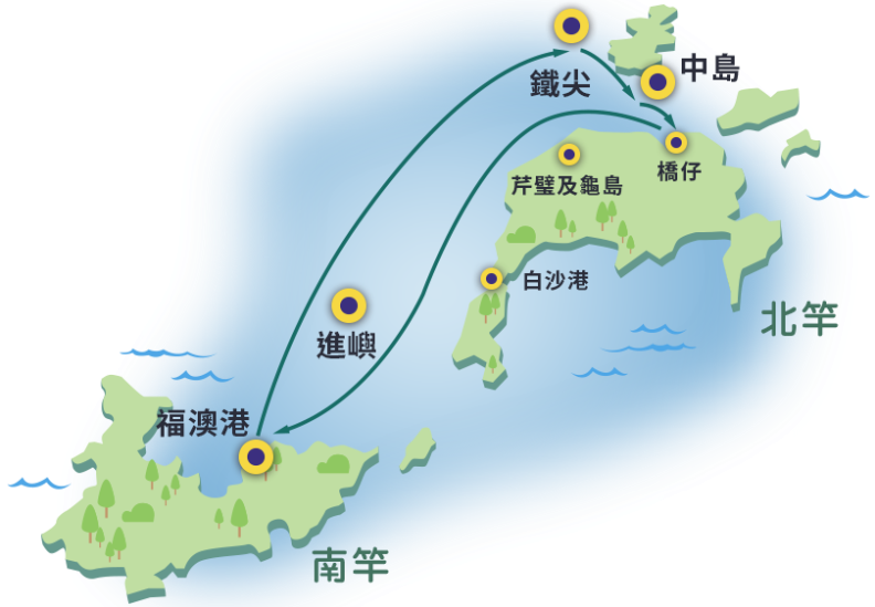 賞鷗航次路線圖